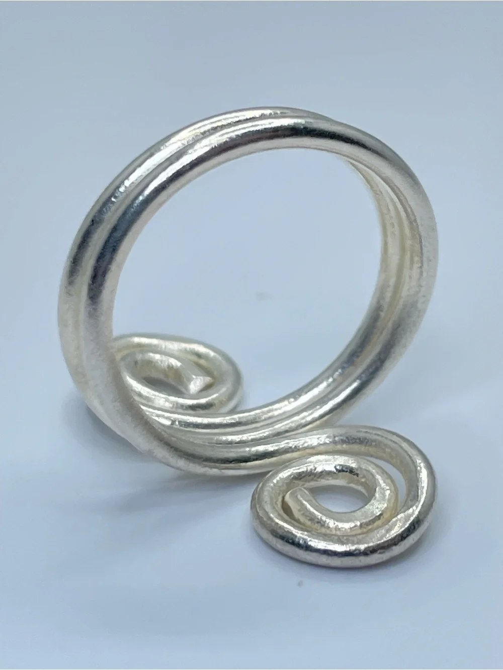 Vintage Mexico Silver Spiral Wrap Ring Southwestern Statement Boho